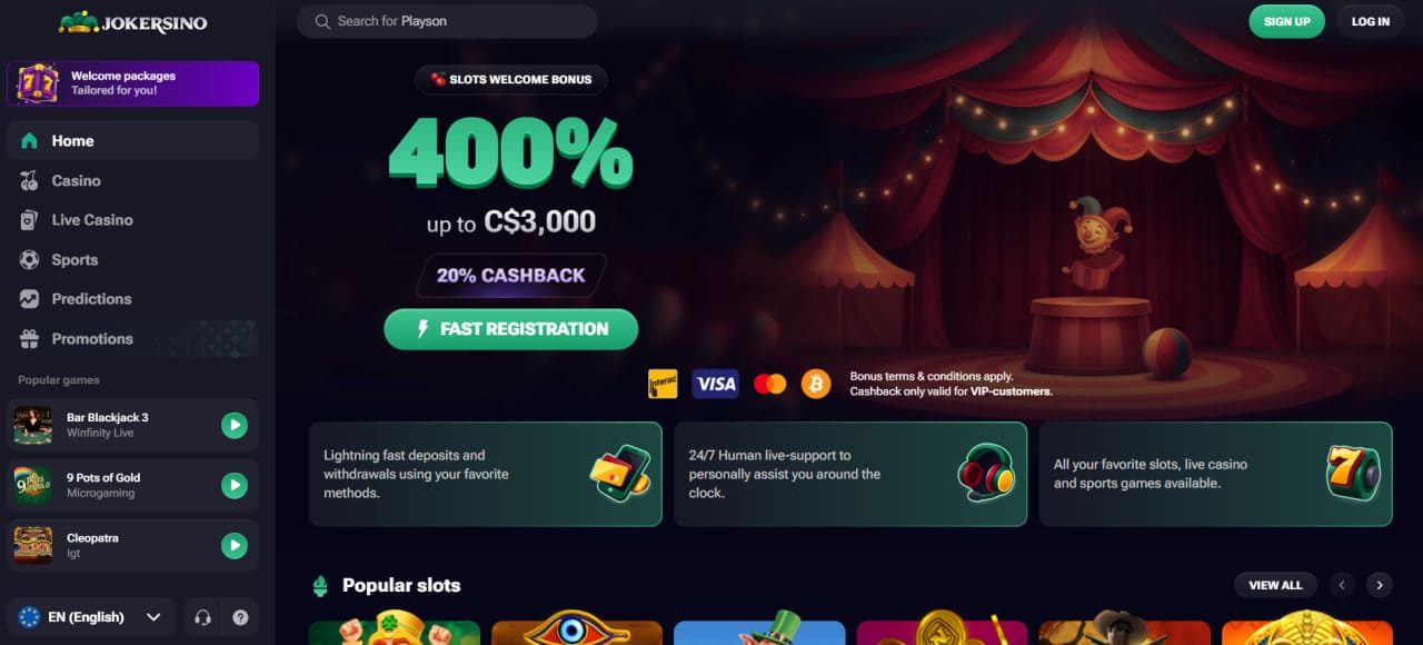 Jokersino Casino : Wild Games for CA Players